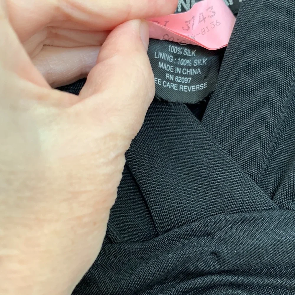 Vivienne Tam silk jersey black cocktail dress, size 2 lined EUC and easy to wear - Picture 6 of 8